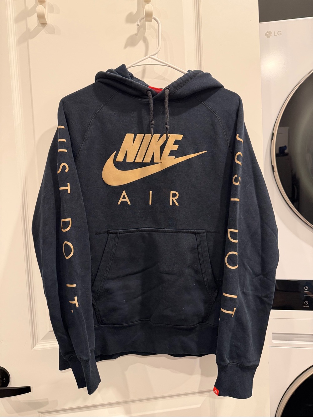 Nike Air Men's Black Hoodie with Gold Logo